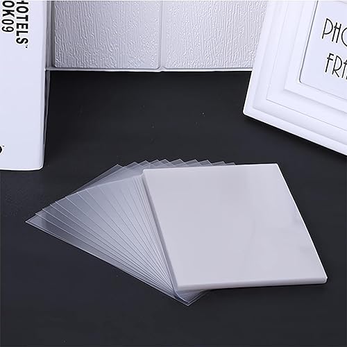Miniatura 3 de 100 hojas de acetato transparente resistentes al calor de 4.3 x 6.3 pulgadas para grabar y sellar tarjetas de coctelera, hojas de plástico en