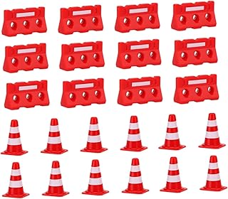 KOMBIUDA 24 Pçs Sinal De Trânsito Barricada Brinquedo Para Crianças Brinquedos Educativos Conjuntos De Brincadeiras Para Crianças Decoração Laranja Mini Brinquedos Mini Cone De Trânsito