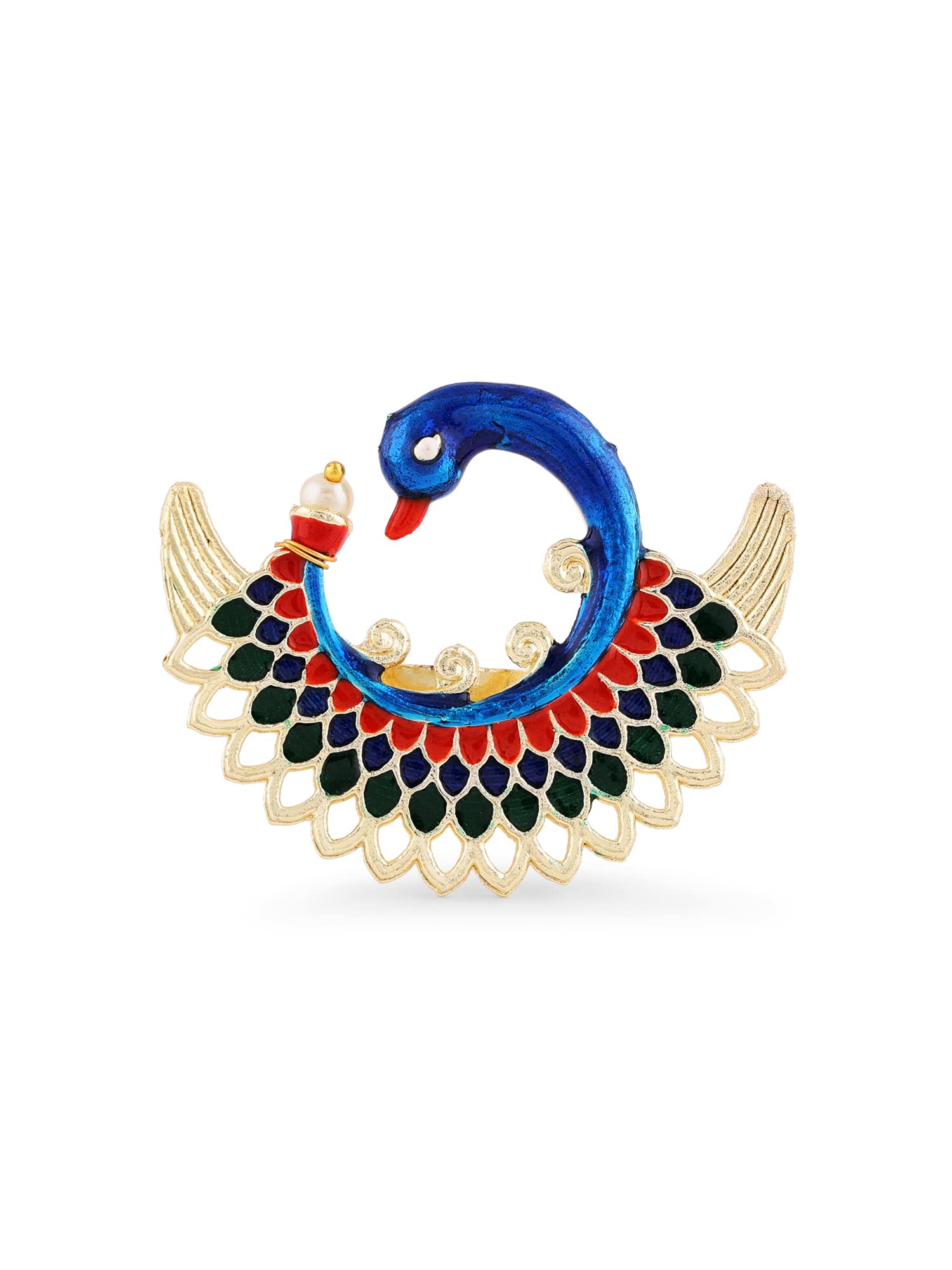 ZAVERI PEARLS Multicolor Meenakari Peacock Inspired Ethnic Adjustable Finger Ring For Women-ZPFK14429 (B0B6J2P32N) Amazon Price History, Amazon Price Tracker