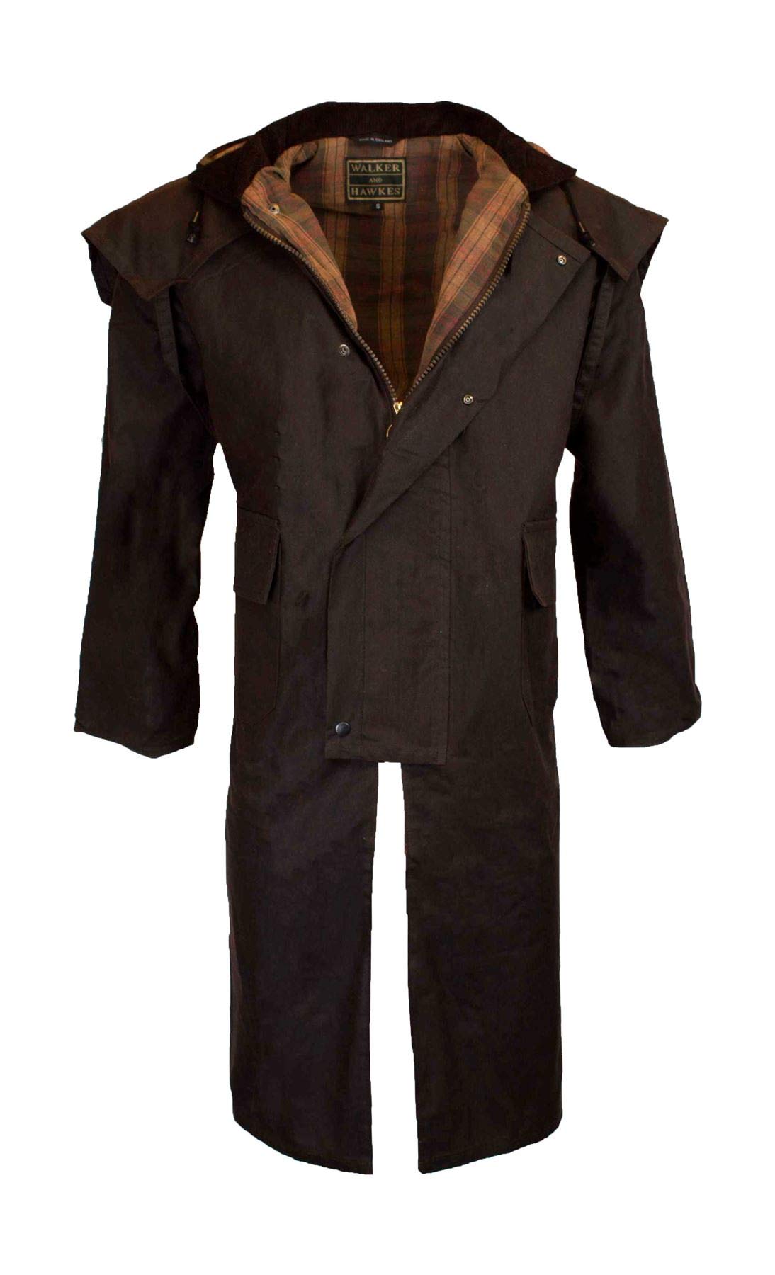 Walker & Hawkes - Unisex Reitmantel mit Kapuze - gewachst