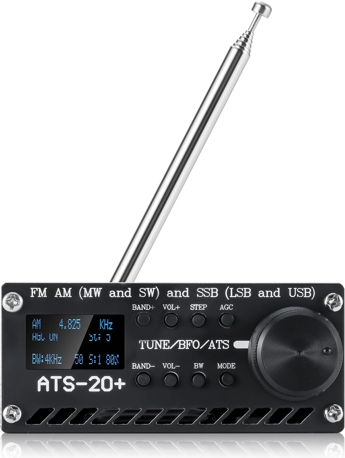 Si4732 ATS-20+ Portable Short Wave Radio Receiver, GOOZEEZOO FM AM (MW SW) LW SSB (LSB USB) Full Band Radio Receiver, Big Speaker & Best Reception