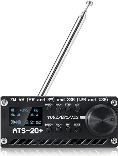 GOOZEEZOO Si4732 ATS-20+ Plus Radio portátil de onda corta FM AM (MW SW) SSB (LSB USB) receptor de radio de todas las bandas con antena, altavoz