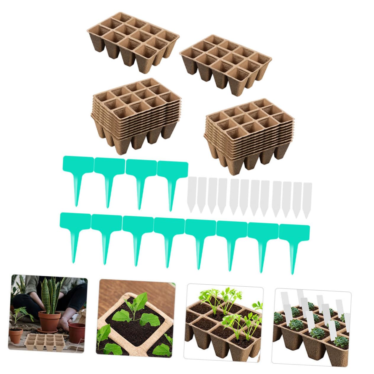 CIYODO 1Set Peat Pots for Garden Germination and Planting Includes and Inserts for Starting and Transplanting