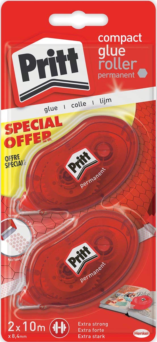 Rotolo di colla Pritt Compact Permanent 2° prezzo medio su blister | 10 pezzi
