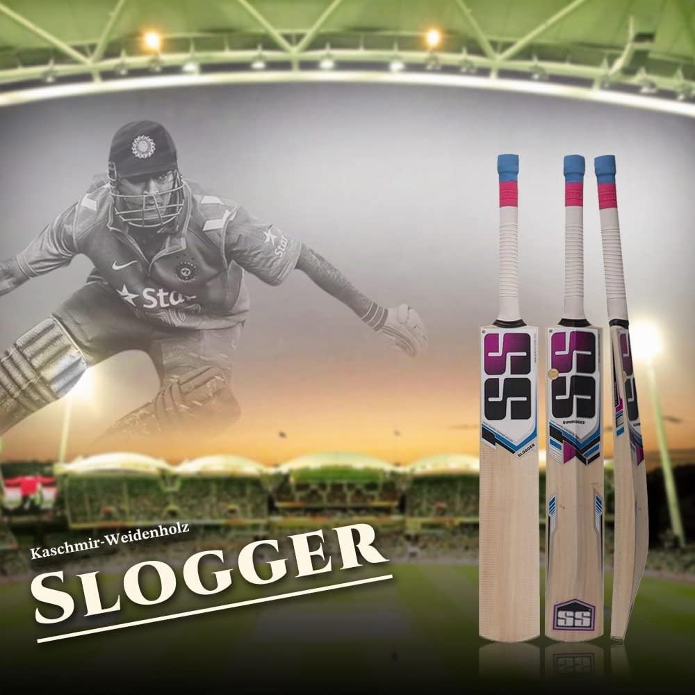 SS Slogger Cricketschläger aus Kaschmir mit Fledermausüberzug