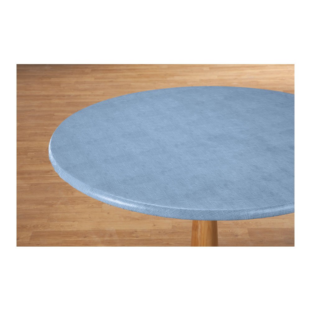 Illusion Weave Elasticized Table Cover by HSK, Crafted with Wipe-Free Vinyl, Soft Fleece Backing, Home Décor – Measures 40