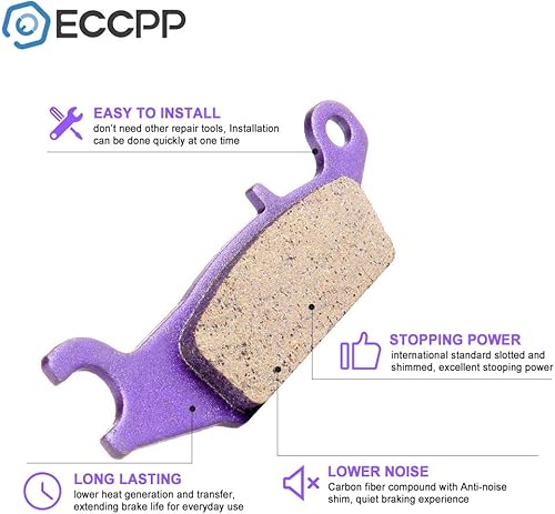 Miniatura 3 de ECCPP Pastillas de freno para Yamaha Grizzly 550 YFM550 2009-2014, para Yamaha Grizzly 700 YFM700 2007-2022, FA444 kits de pastillas de freno de