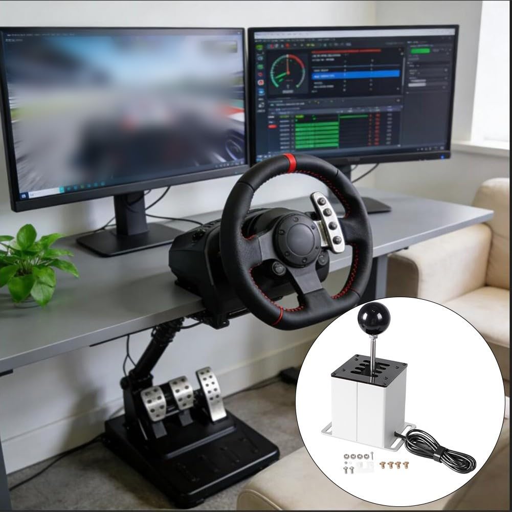 Emulador USB Shifter 6+R 7+R Metal Gear compatible con G29 G27 G25 G920 para Thrustmaster T300RS para simuladores GT Racing para ATS ETS Dirt WRC para Windows y Play (7 velocidades)
