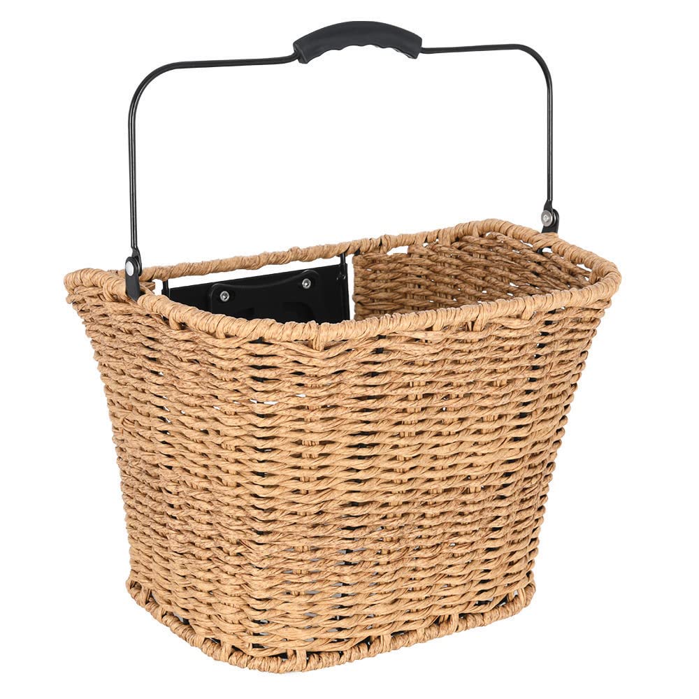 Oxford Natural Front Bicycle Basket. Magdalen Rattan Quick Release Bike And Ebike Basket. Bk180
