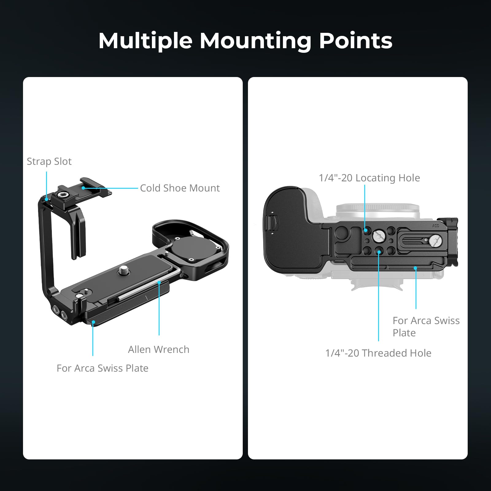 SMALLRIG Piastra di montaggio a L con slot AirTag per Canon EOS R6 Mark III / R6 Mark II 5962