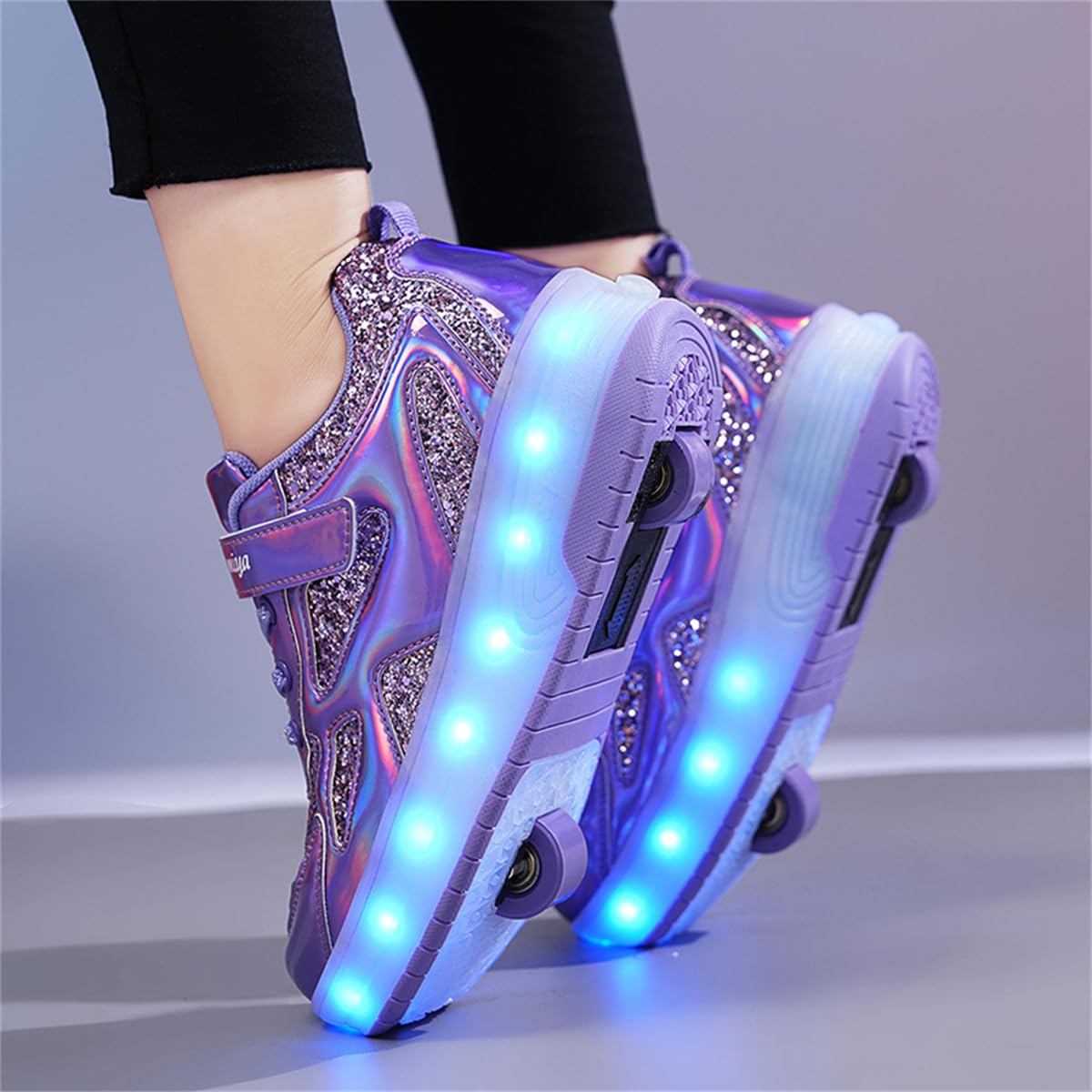 LED Luces Zapatos con Ruedas Dobles para Pequeños Niños y Niña Automática Calzado de Skateboarding Deportes de Exterior Patines en Línea Brillante Mutilsport Aire Libre y Deporte Gimnasia