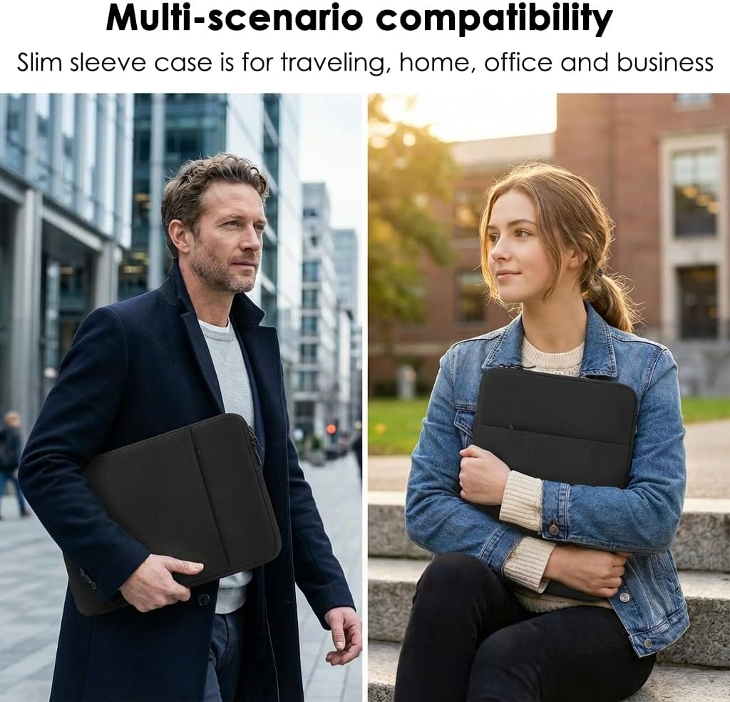 ProElife 16-Inch Laptop Sleeve Case for 2025-2021 MacBook Pro 16.2 inch M4 M3 M2 A3403 Chip,HP Dell Microsoft Notebook Accessory Traveling Carrying Bag Water-Resistant Cover Simple Case (Black) - Image 3