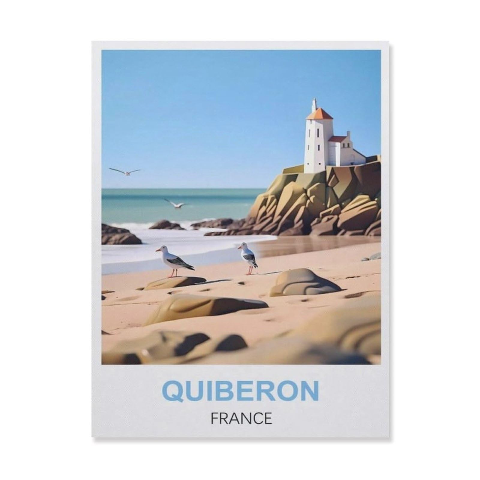 Vintage Wall Decor Metal Poster Plaque，Quiberon France(15x30cm）