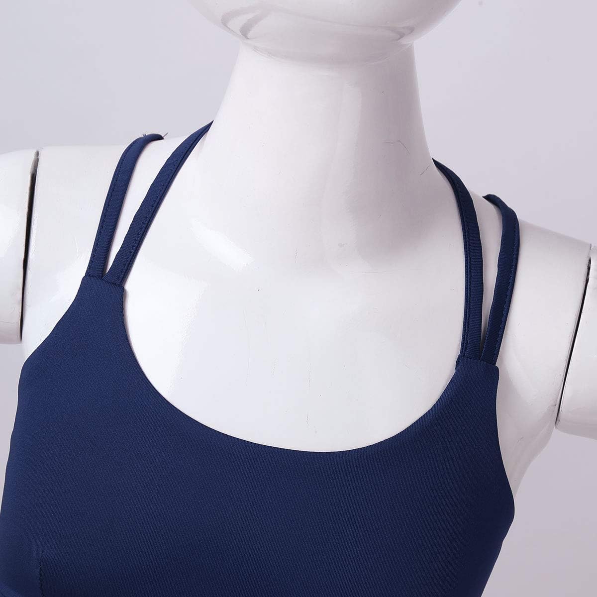 YiZYiF Kids Girls' Caged Back Dance Workout Bra Top Strappy Racerback Gym Sports Bra Crop Tops
