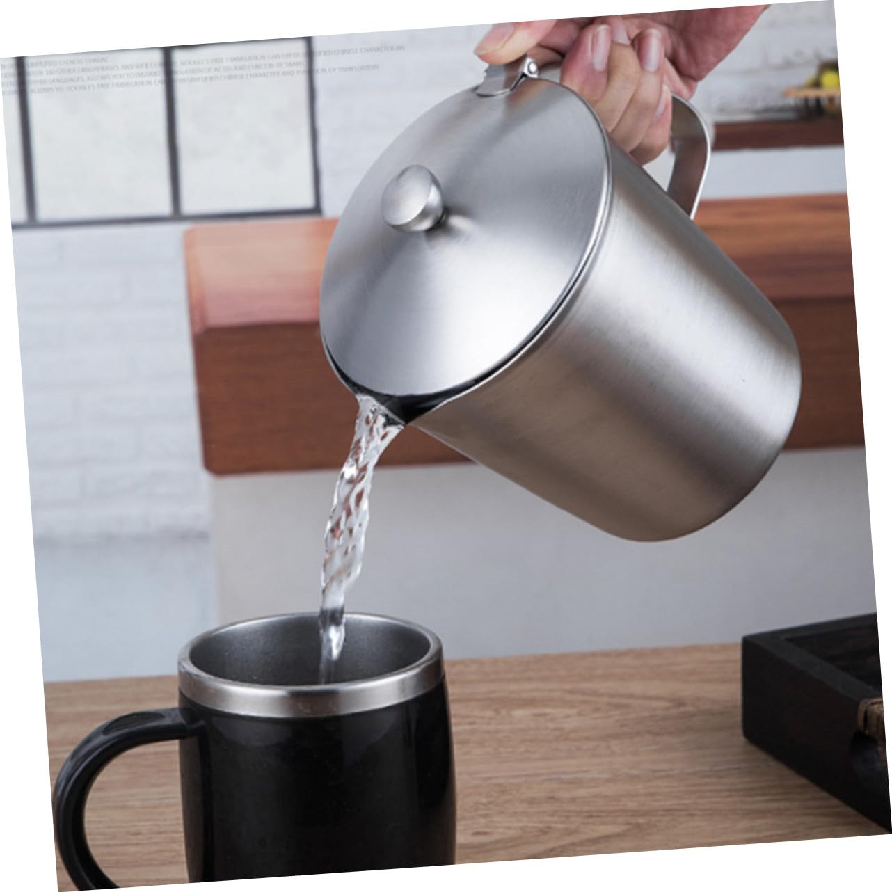 GALPADA Tasse à Mesurer Graduée Acier Inoxydable avec Couvercle pour Lait et Pâtisserie