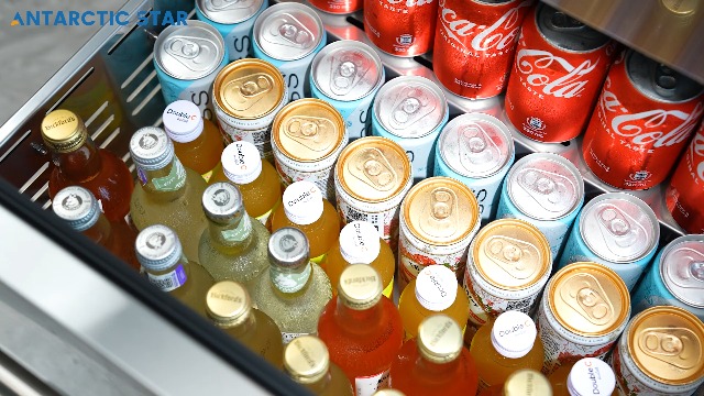 Image of Antarctic Star Outdoor Beverage Refrigerator 24 Inch Wide,Stainless Steel Double Drawer Mini Fridge 145 Cans for Undercounter Built-in or Freestanding,Wine Cooler for Home & Patio,32-50F,Silver