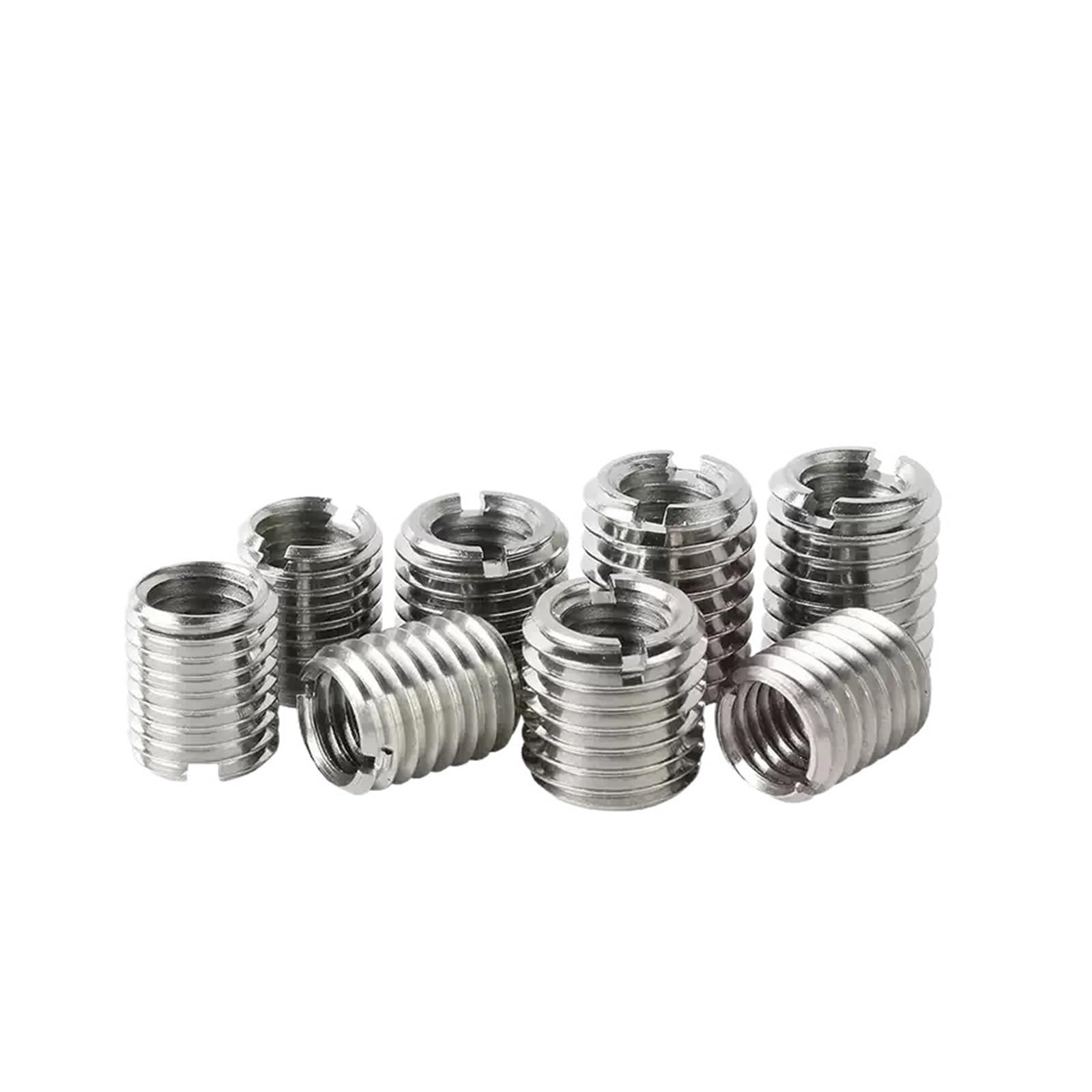 304 SS Scanalato Interno Esterno Autofilettante Inserto Filettato Manicotto Conv Dado M2-12 Confezione da 28(Length 5mm,M2xM4-2pcs)