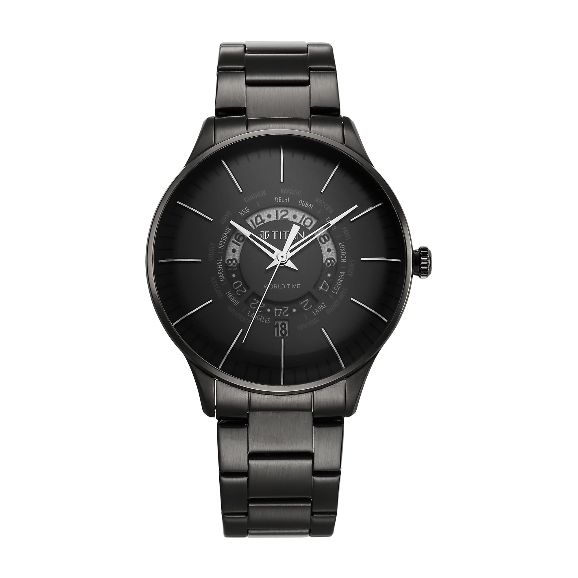Titan Mens Analog Black Dial Black Band Stainless Steel Watch (B0BD91S3X9) Amazon Price History, Amazon Price Tracker