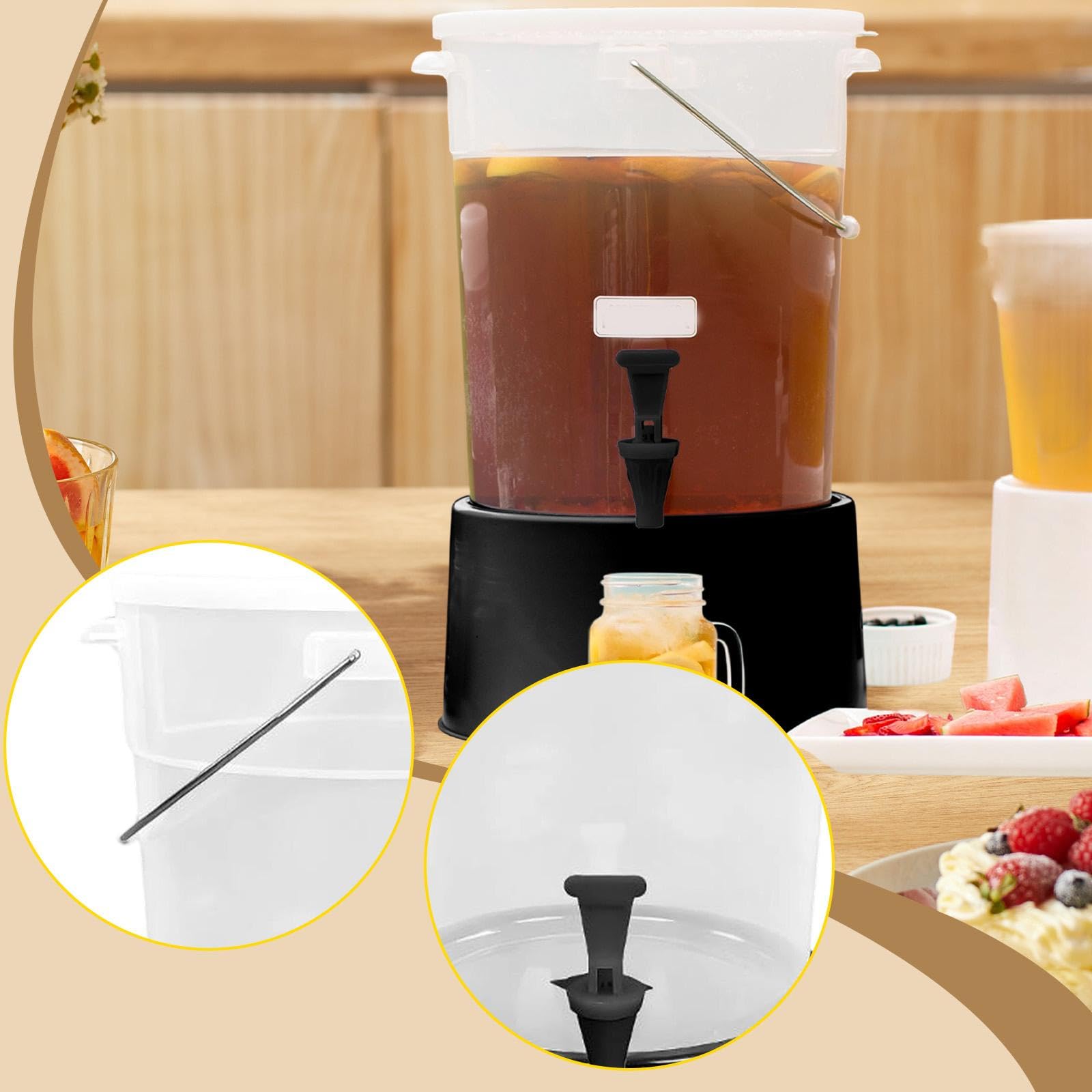 Baoblaze Dispensador de Bebidas para Catering. Base Robusta. Recipiente de Servicio Resistente al Desgaste. Dispensador de zumos para, hoteles y, 22l