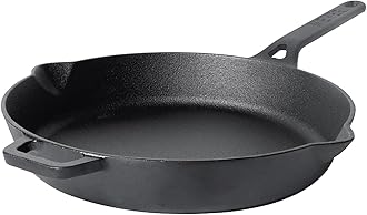 Meyer Pre-Seasoned Cast Iron Frypan | Cast Iron Skillet | Frying Pan | Iron Fry Pan | Cast Iron Utensils for Cooking, Gas and Induction Compatible, 26cm, Black