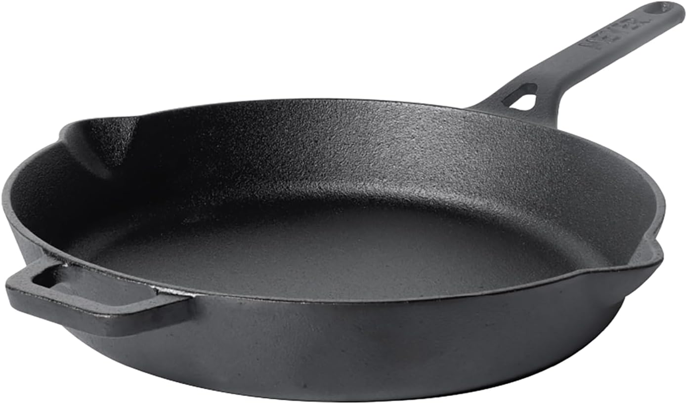 Pre-Seasoned Cast Iron Frypan | Cast Iron Skillet | Frying Pan | Iron Fry Pan | Cast Iron Utensils for Cooking, Gas and Induction Compatible, 26cm, Black