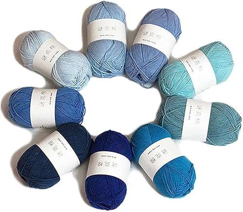 Miniatura 7 de Hilo de punto y ganchillo mezclado de acrílico y algodón, hilo mediano suave, transpirable y agradable al tacto, para prendas de bebé, bufandas,