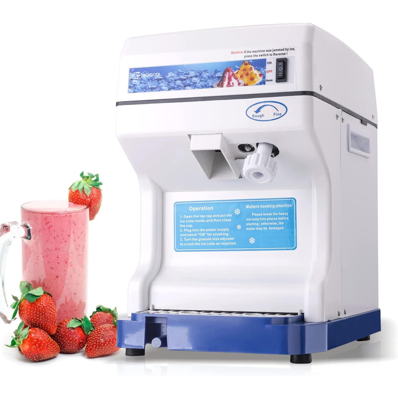 Amazon.co.jp: 電動かき氷機、排水管付き250W商用スノーコーン