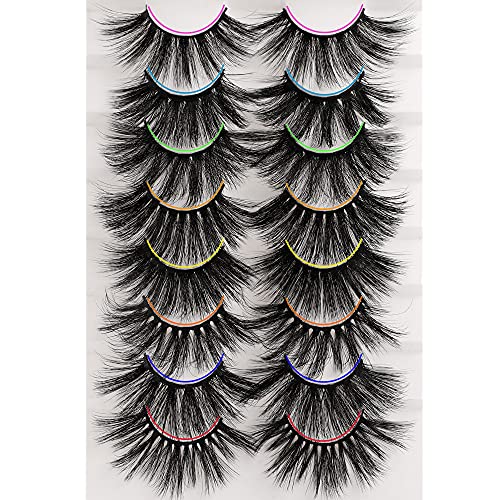 False Eyelashes ALICE 25MM Dramatic Faux Mink Lashes Pack 8 Pairs 8 Styles Fluffy Long Strip Fake Eyelashes Thick Volume Crossed 3D Eye Lashes