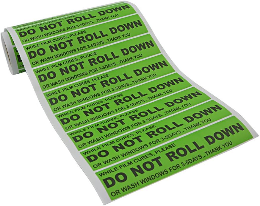 FOSHIO 100pcs/roll DO NOT ROLL Down Automotive Self-Adhesive Stickers Warning Label for Auto Vinyl Wraps Tool