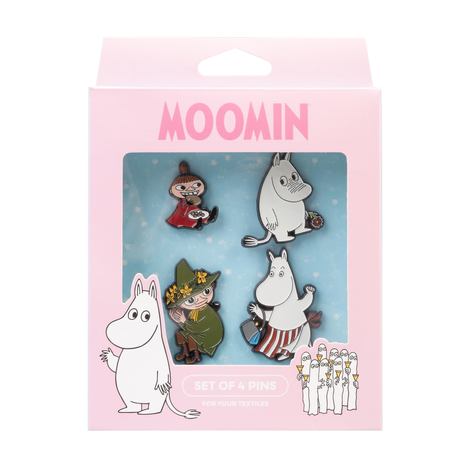 Grupo Erik Set Of 4 Pins - Moomins Merchandise | Enamel Pins, Cute Pin Badges | Moomins Gifts Under 15 Pounds, Funny Gifts For Friends