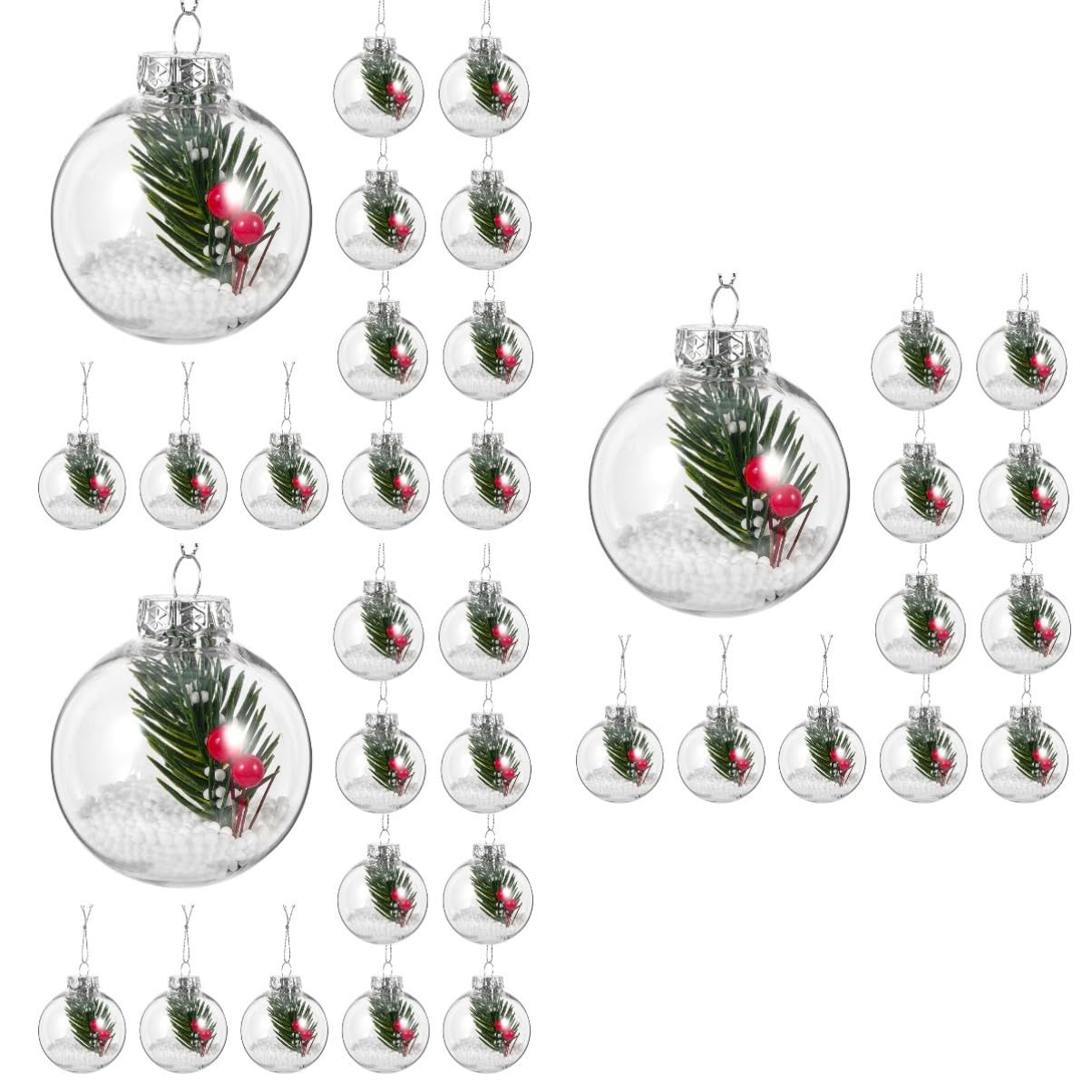 Abaodam 36pezzi Decorazioni Natalizie Trasparenti Pet Palline Da Appendere Per Albero Di Natale Ornamenti Festivi Per Compleanni e Matrimoni