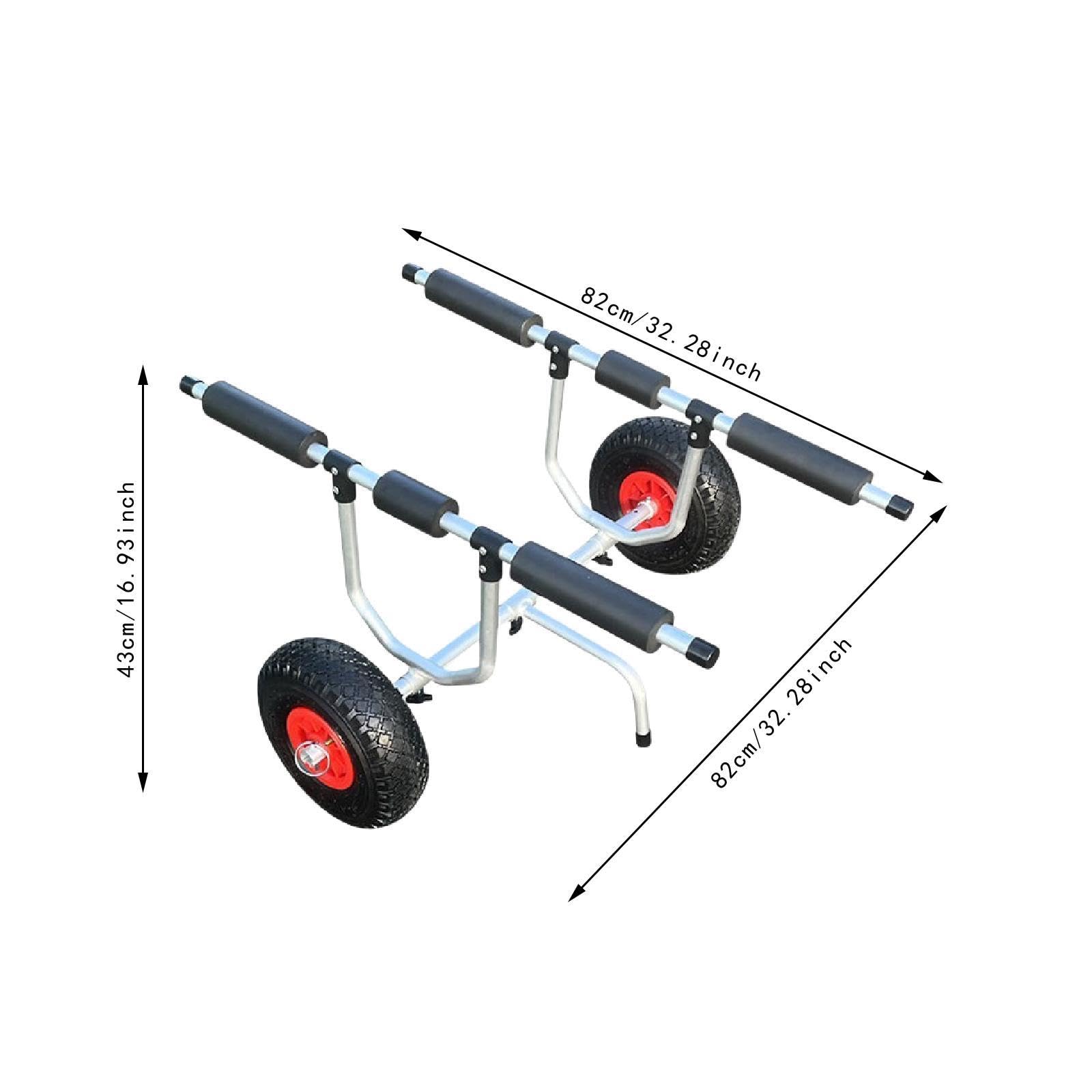 Vaveren Kayak Cart Trolley Carrier Sturdy Multifunction Boat Canoe Cart Kayak Trailer for Float Mats Water Sports Outdoor Activities