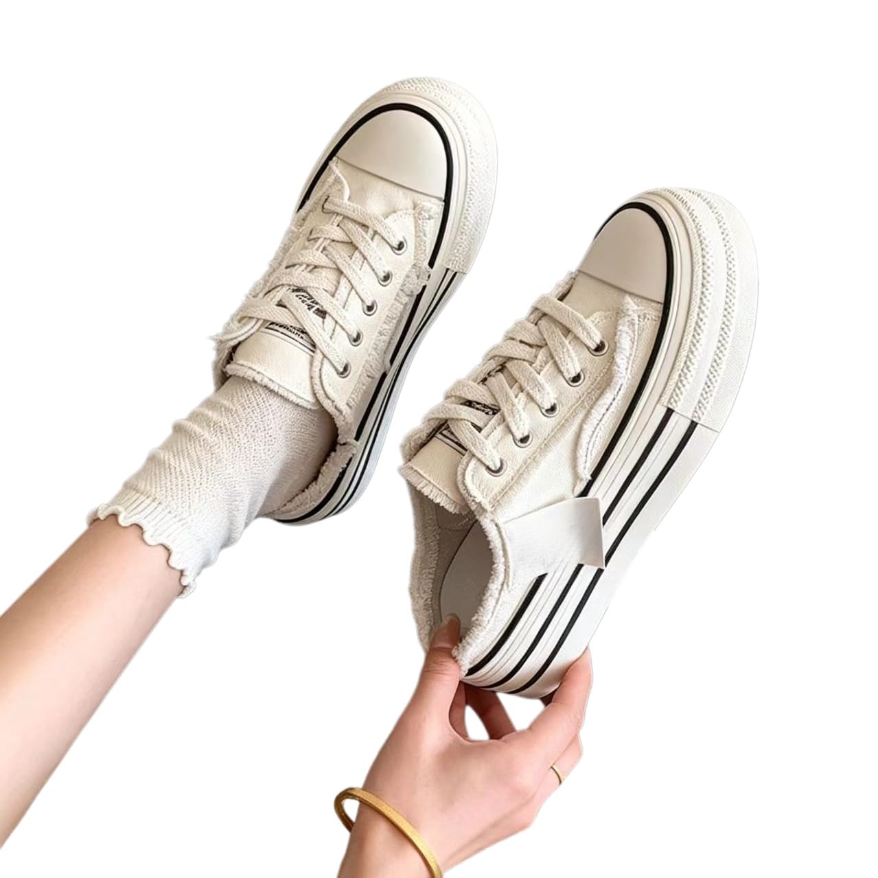 Sneakers Donna,Sneakers Basse Casual da Donna in Tela, Leggere, con Lacci E Suola Imbottita per Il Massimo Comfort.