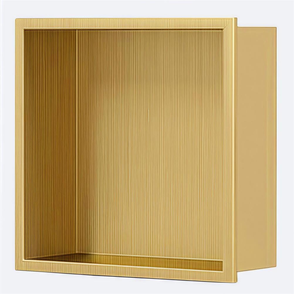 schowki łazienkowe, Wkładka prysznicowa ze stali nierdzewnej, wpuszczana, bez płytek, wielokolorowa, wiele rozmiarów(Gold,320 * 320 * 125mm)