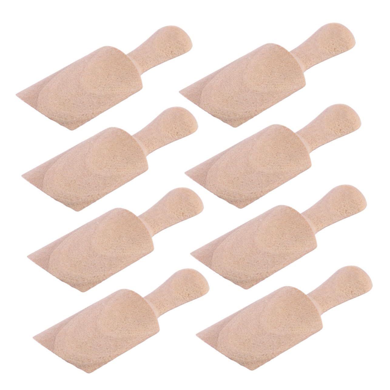 PRETYZOOM 8 pcs Wooden Salt Shovel Flat Handle Scoops for Teaspoons Milk Powder and Spice Teaware Accessories for Kitchen Tea House and Restaurant Use