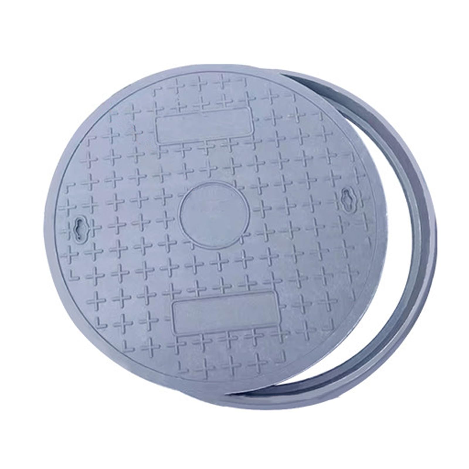 LWJSOCP Manhole Cover,40CM Round Manhole Cover for Sewage Basin, Heavy-Duty FRP Septic Tank Lid, Durable Reinforced Steel, Reliable Waste Management Solution, Grey Heavy-Duty Sewer Cover
