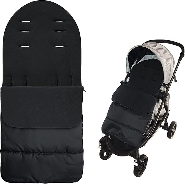 FBBULES Universal Stroller Footmuff Outdoor Waterproof Windproof Thicken Keep Warm Blanket Cover Sleeping Bag for Toddler Baby Prams Pushchairs Buggy, Black