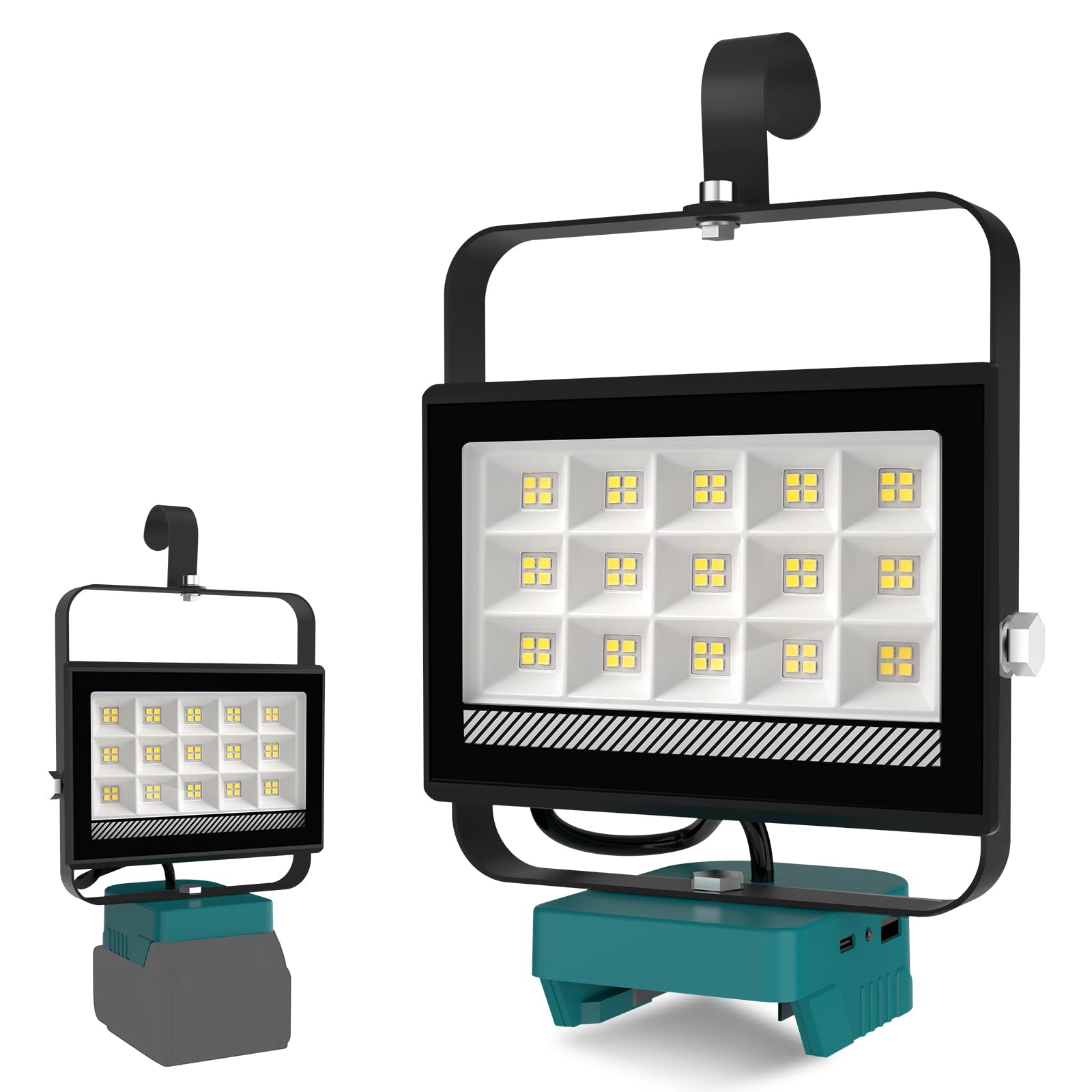 T-SUN Cordless LED Work Light Compatible with Ma-Kita 18V Battery 60W Portable Jobsite Flood Light with USB Charging Port Flashlight Spotlight for Camping/Emergency/Garage/Repairing(No Battery)