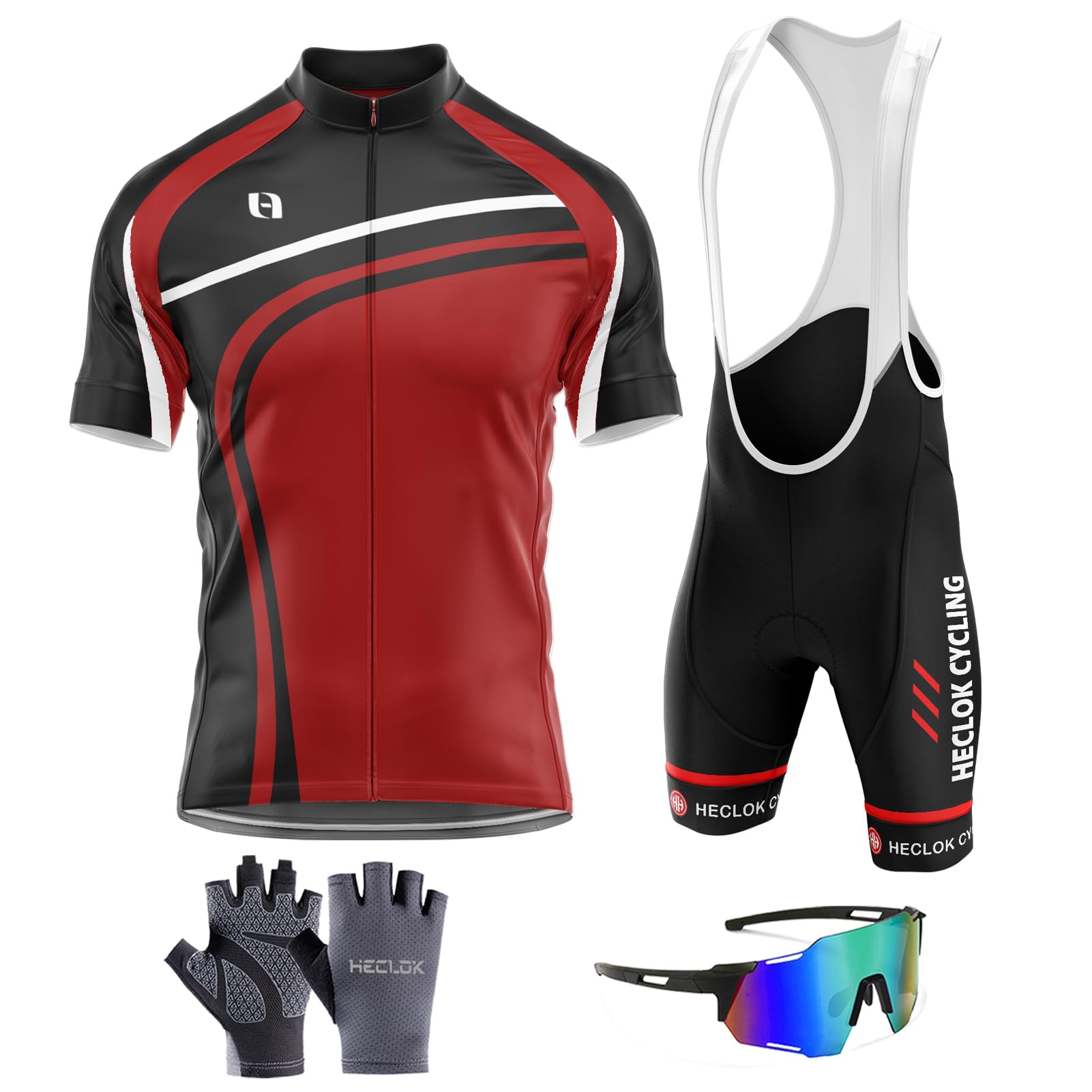 Ciclismo Maillot Hombres Jersey,Camiseta de Ciclismo,Hombres de Bicicleta con 9D Gel Acolchado MTB Ciclismo Maillots Tirantes Culotte Pantalones Cortos Culotes