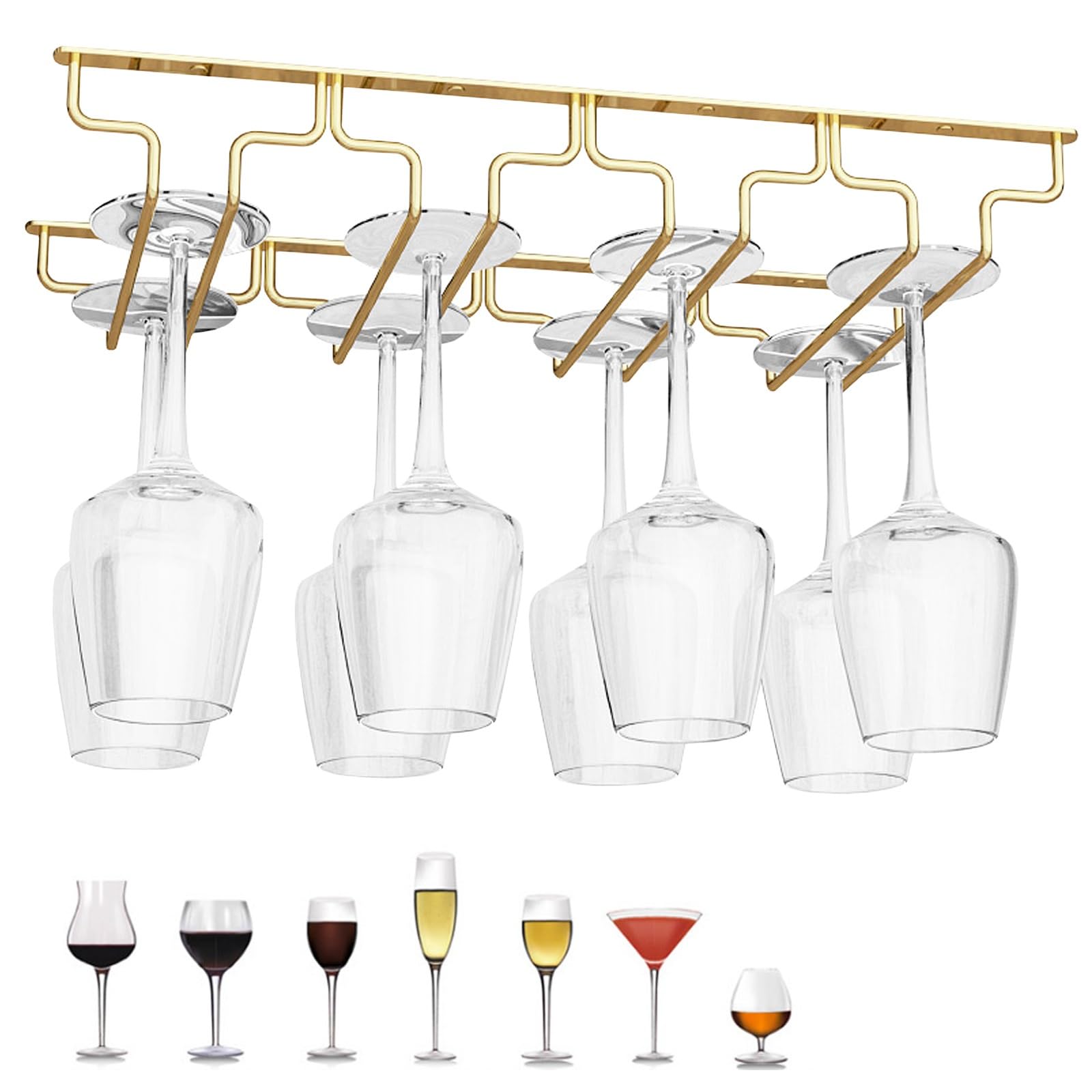 RedDreamer - Portabicchieri da vino nero da 35,6 cm, in acciaio inox