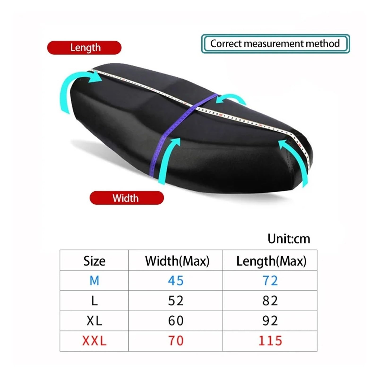 coprisedile per moto Per Moto per coprisella Coprisella impermeabile Antipolvere Protezione solare UV Nero 210D(XL)