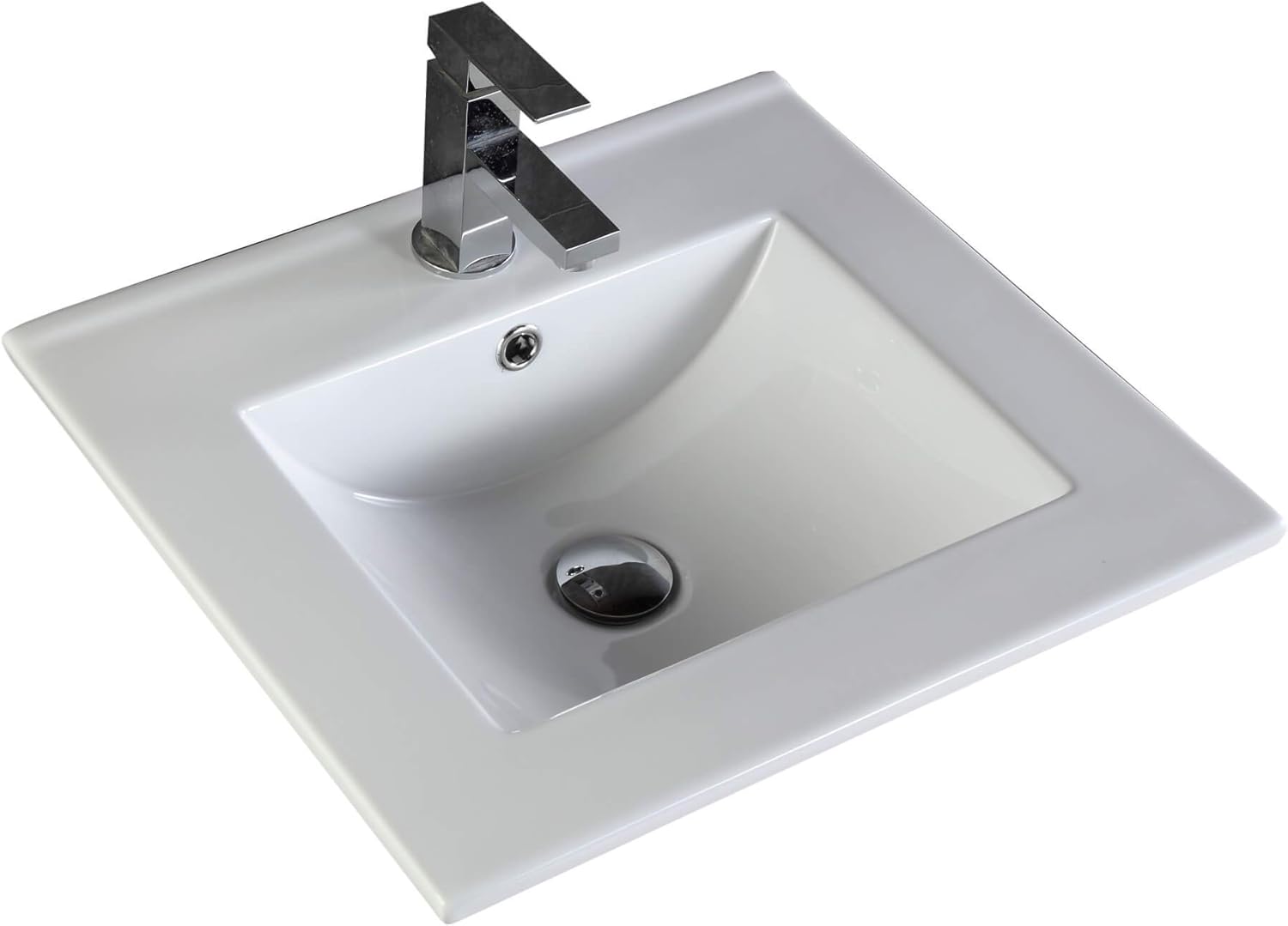 Fine Fixtures Frameport Standard Vanity Sink Replacement White High Gloss Vitreous China Material, Sink Only