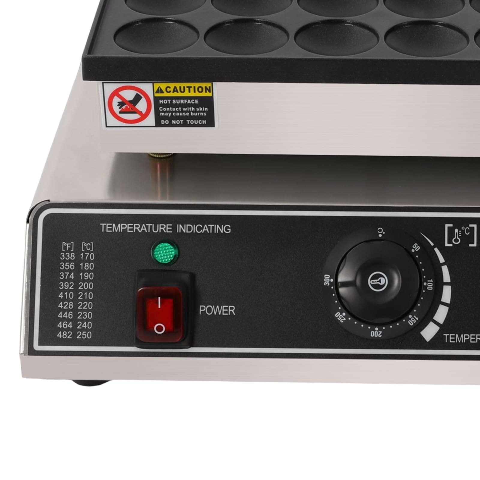 Mini tortitas holandesas de 36 agujeros, para hacer panqueques profesionales, redondos, acero inoxidable, antiadherente, 50 – 300 °C, 2 – 3 minutos, para panaderías, cafeterías, hogares