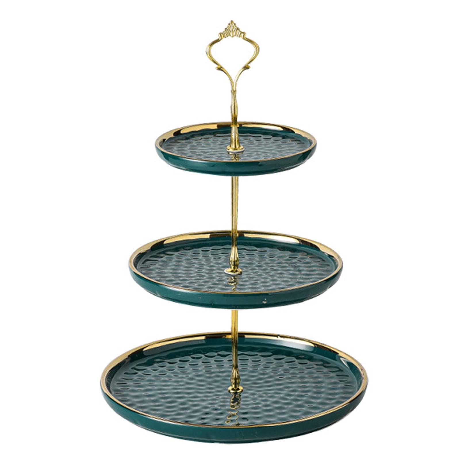 Alzata per Torte in Ceramica, espositore Rotondo in Porcellana, Supporto per Cupcake e Dessert Resistente e Robusto, 2/3 Ripiani per Decorazioni per Matrimoni, tè e Feste di comple