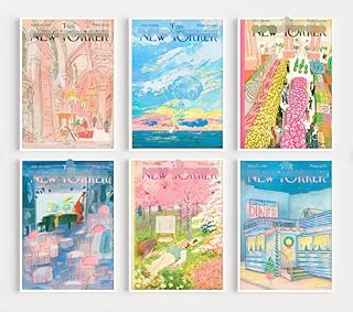 The New Yorker Posters Pack Blue Pink Set, The New Yorker Wall Art Prints Cartoons Set,New Yorker Prints Wall Art, -11"X14"-UNFRAMED