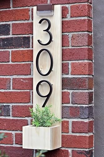 Metal House Numbers - 5 Inch Address Numbers for Houses, Modern Floating Door Numbers, High Gloss Black Number 0