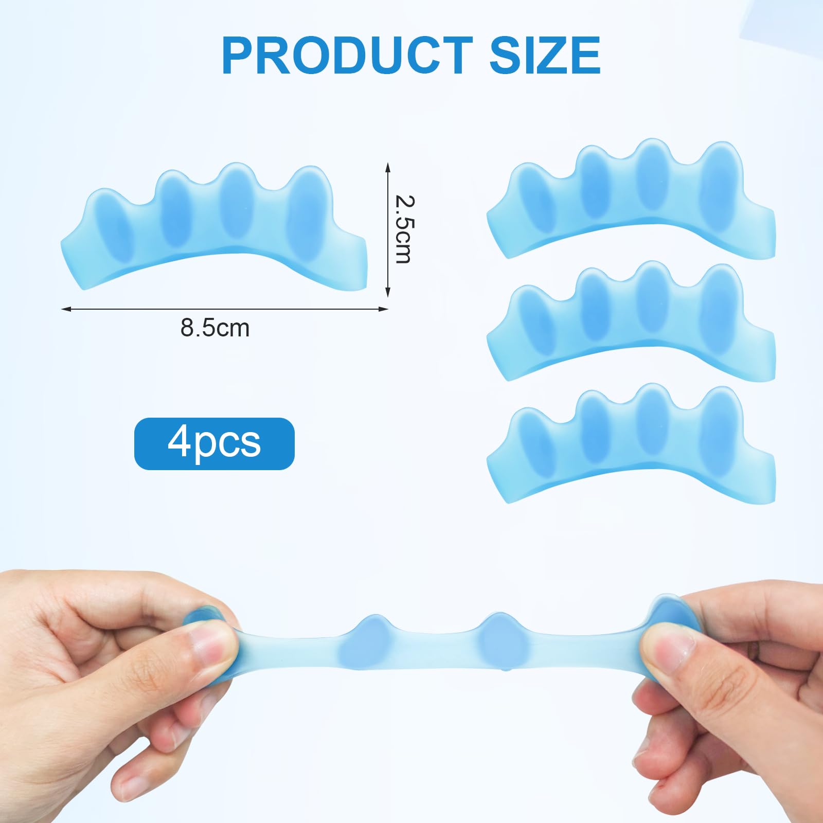 Separatore Dita Piede, 4 Pezzi, Barelle in Gel per Dita del Piede Sovrapposte, Separadita Piedi Silicone Per Ripristinare Le Dita Dei Piedi