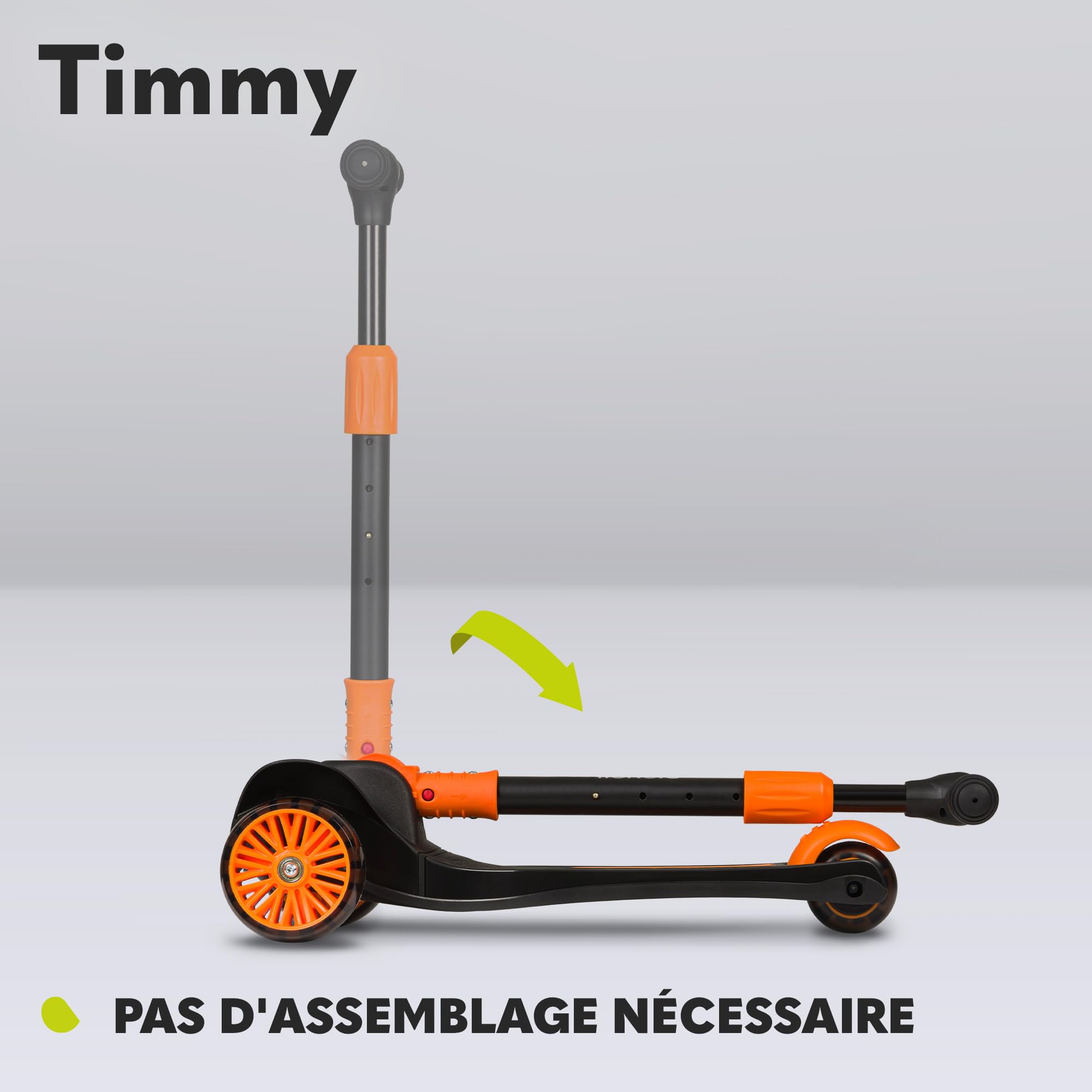 LIONELO Timmy Trottinette d'équilibre pour Enfants de 3 Ans jusqu'à 50 kg, Trottinette Enfant 3 Roues à Hauteur Réglable, Plate-Forme Antidérapante, Frein, Roues et Plate-Forme LED