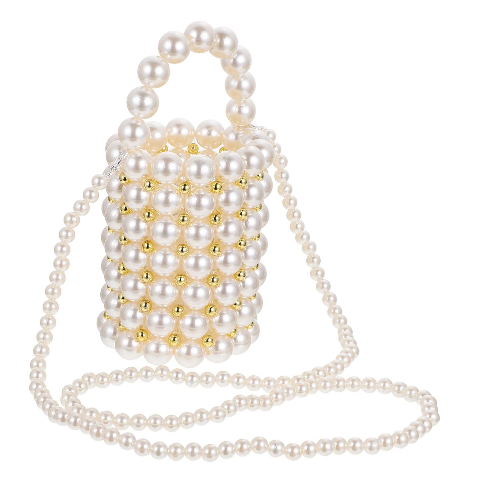 Bandolera creativa perla blanca en ABS con acabado sofisticado y alta capacidad 8