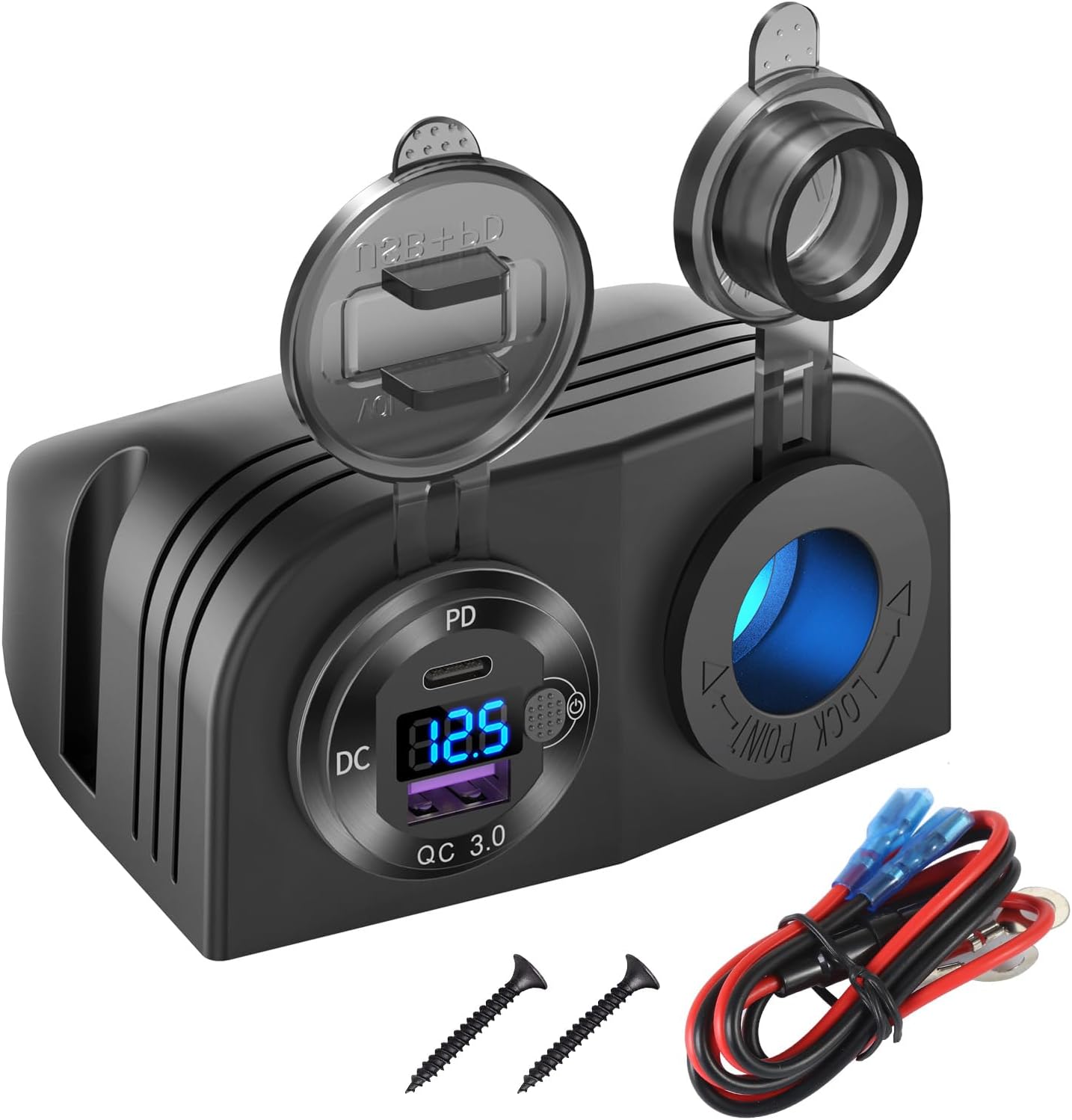 Amazon.com: Cigarette Lighter Splitter: USB C 12V Car Charger Adapter 2 ...